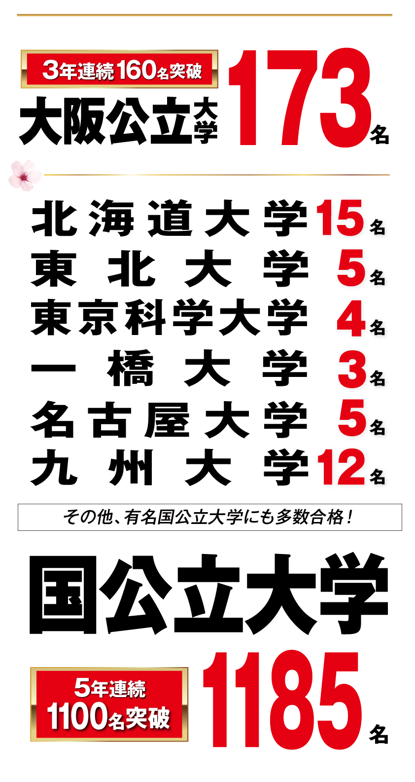 国公立大学合格者数